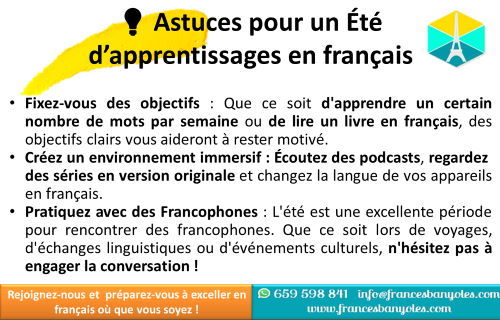 Astuces pour un été d’apprentissages en français